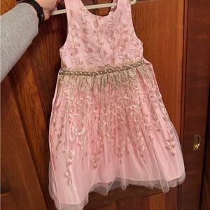 Elegant Pink and Gold Kids Dress